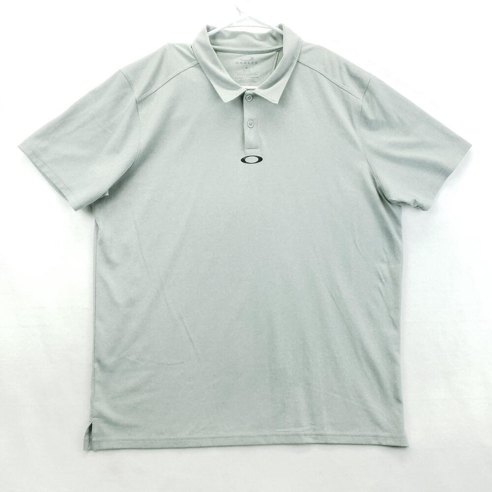 Oakley Polo Shirt Mens XL Gray Tailored Fit Golf Performance Stretch Lightweight